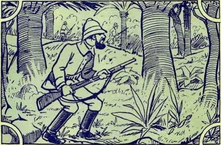 Find the elephant optical illusion challenge: can you spot the elephant within 20 seconds in a hunter's forest scene?